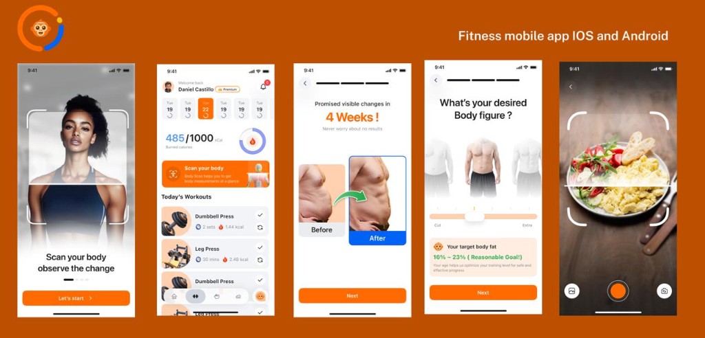AI Native FitScan app screens