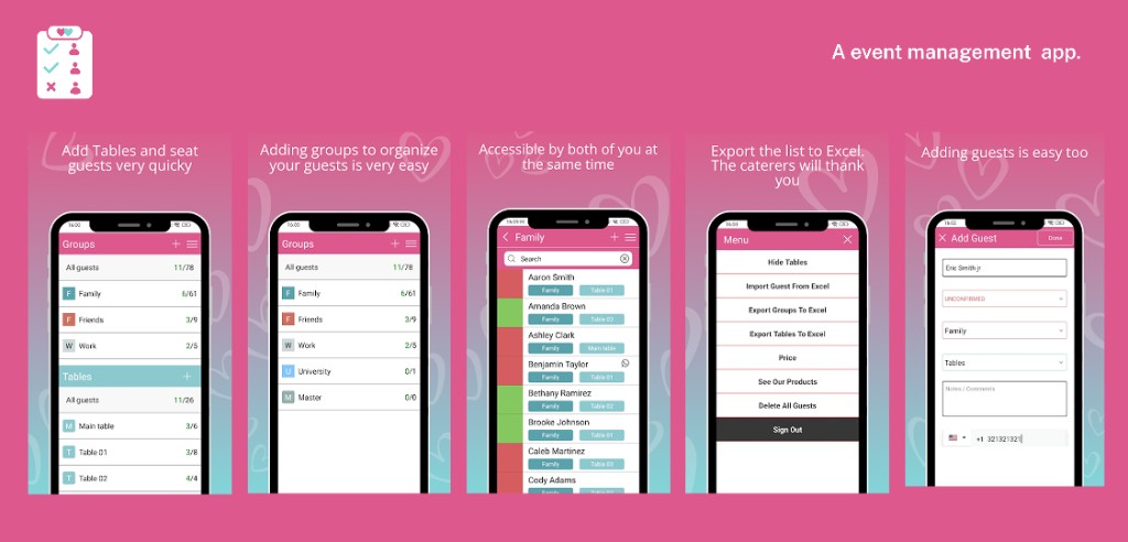 GuestSeat app screens