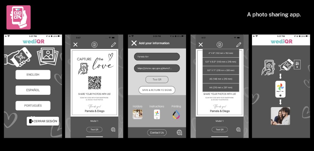 wediQR app screens