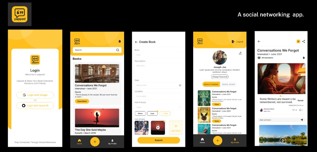 yapped app screens